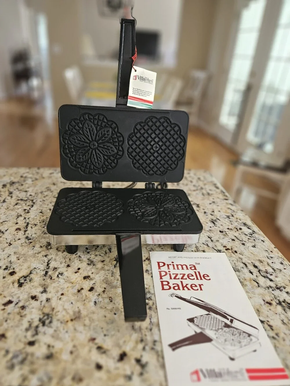 Villaware Prima Pizzelle Baker Italian Maker 5000 NS Electric Waffle Ins.Bk/Tags